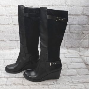 Cole Haan Women's Black Tall Wedge Boots sz 10B